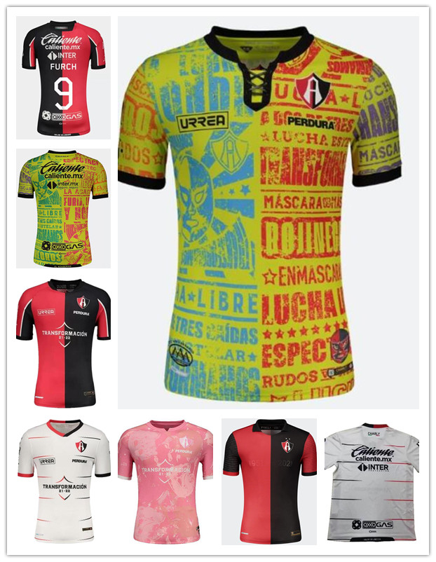 

2021 2022 Mexico Club Atlas Soccer Jerseys 21 22 23 Home Red J.BARRAZA L.CABALLERO R.MARQUEZ Shirt Away Yellow Football uniform