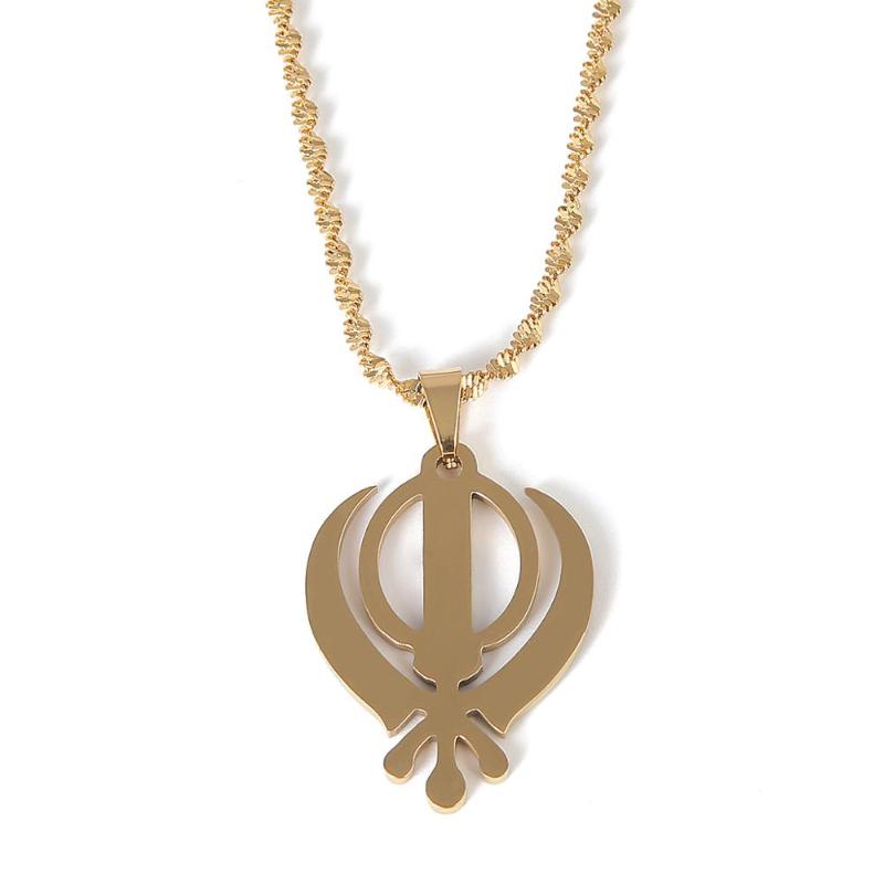 

Pendant Necklaces Stainless Steel Sikhism Necklace Sikh Khanda Sikhs Religious Jewelry