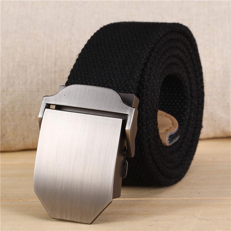 

Belts Unisex Tactical Nylon Belt Top Quality 3.8cm Wide Casual Canvas Outdoor Alloy Automatic Buckle Men Waistband Width, Black