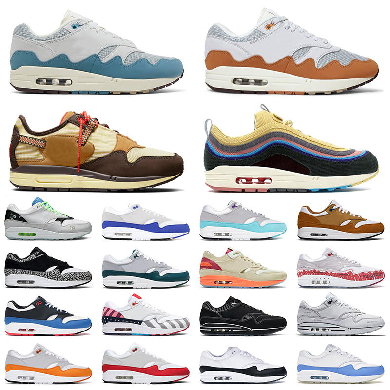 

IT Patta men running shoes 1s Noise Aqua Monarch Magma Orange Elephant Obsidian mens trainer sports sneakers, Box