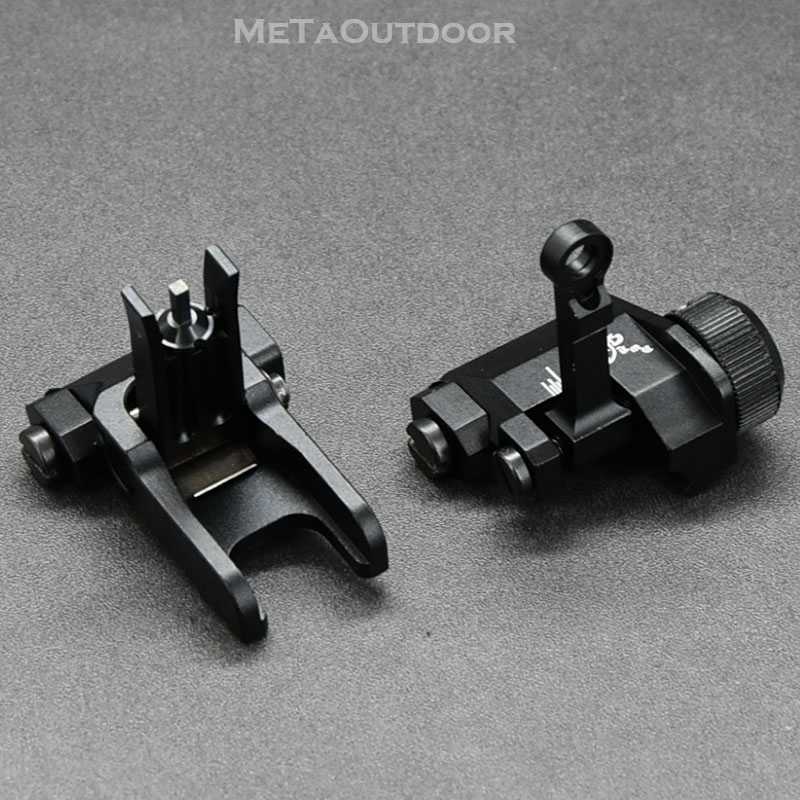 

Tactical Flip Up 300 Meter Folding Front Rear Sight With 1913 Picatinny Weaver Mount Base For M4 AR15 Hunting Arisoft Accessories, Black