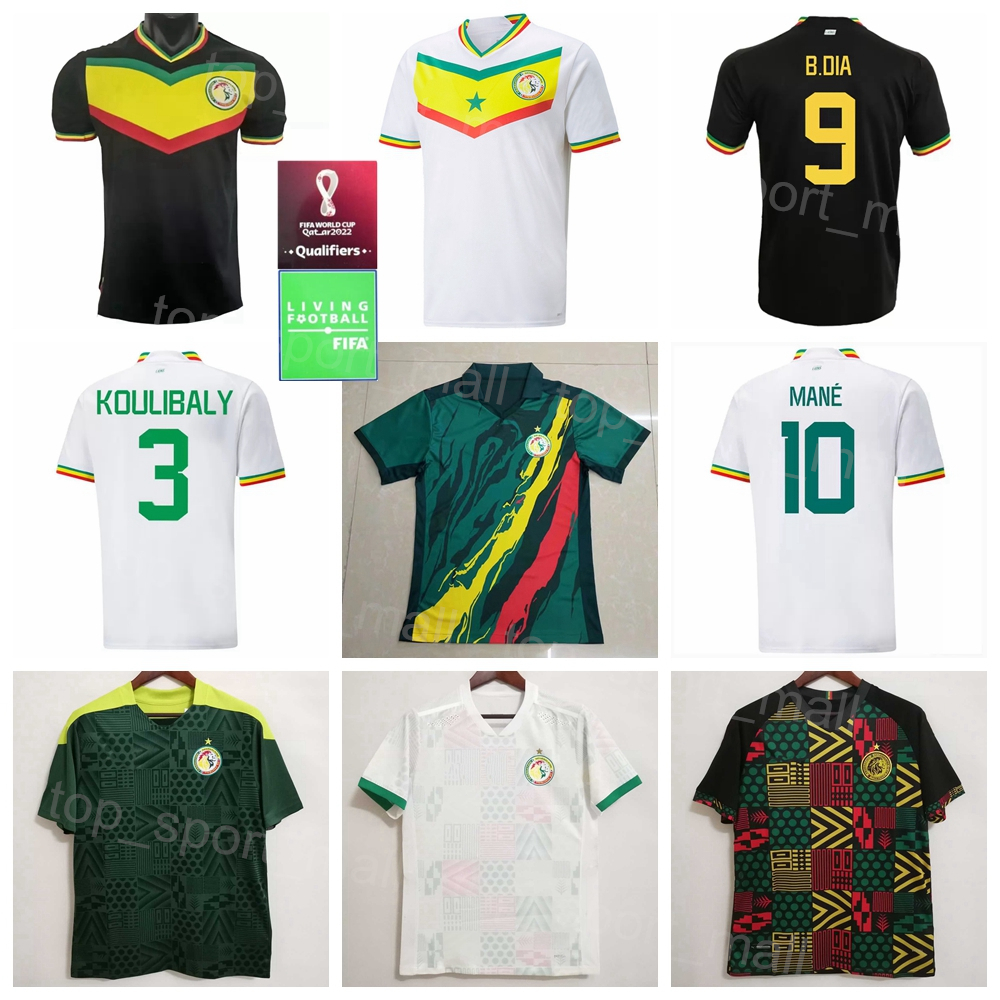 

National Team 2022 Qatar World Cup Senegal Soccer 5 Idrissa Gueye Jerseys 19 Famara Diedhiou 10 Sadio Mane 20 Badou NDiaye 3 Kalidou Koulibaly Football Shirt Kits, Green