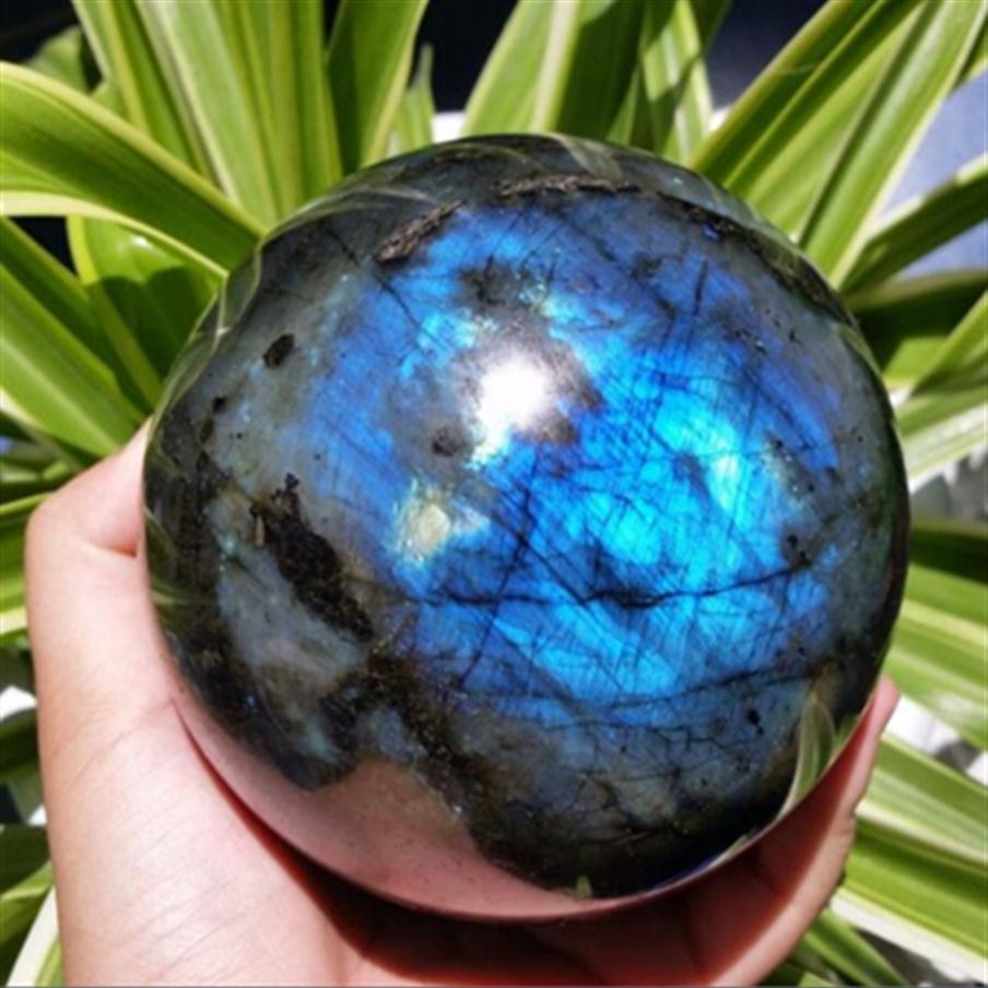 

NATURAL Labradorite Crystal sphere ball blue Orb Gem Stone240Z