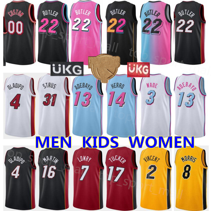 

Print Basketball Jerseys Mashup Tyler Herro Jimmy Butler Dwyane Wade Bam Adebayo Kyle Lowry Morris Robinson Strus PJ Tucker Victor Oladipo Martin Finals City Earned, White 10