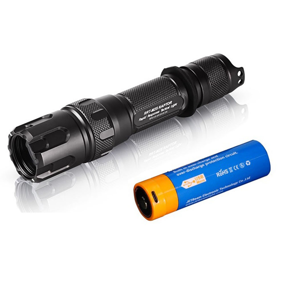 JetBeam RRT-M2S Laser Torch 480LM WP-T2 Mini Tactical LED Flashlight with 21700 Battery for Camping,Tactical Comba,Hunting