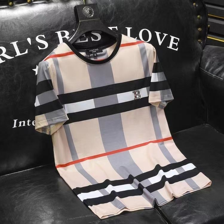 

Mens summer T Shirts ice silk short sleeved men plaid printing letter printing designer Tops Tees youth trend plus large size M-4XL, I need look other product