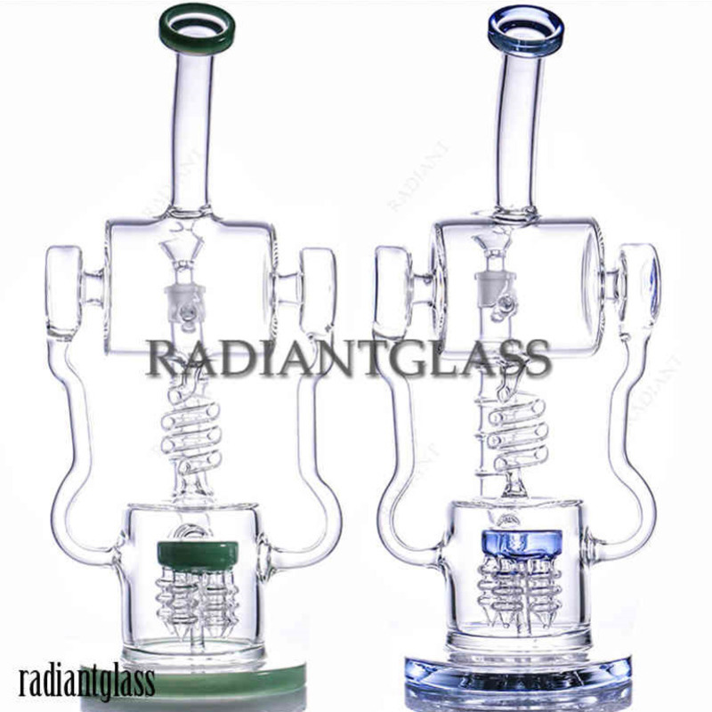 

14inch glass bong Hookahs recycler thick Lookah water pipes with 14mm bongs bowl for smoking
