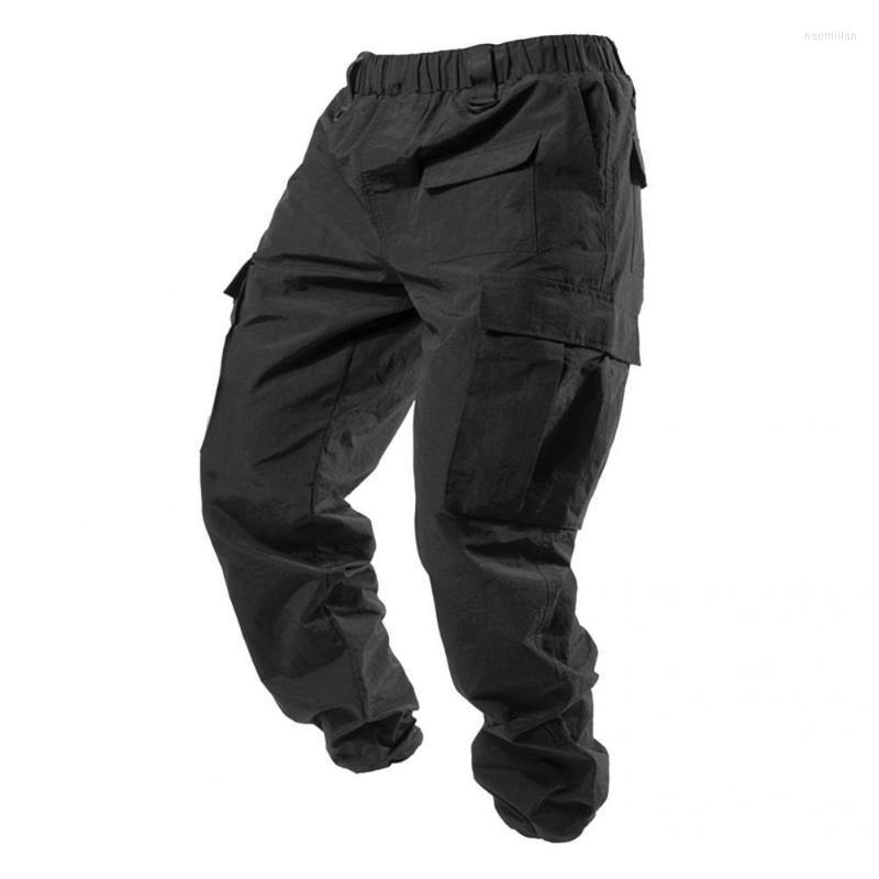 

Men's Pants Elastic Waists Terrific Mid Waist Summer Soft Trousers Multi Pockets For DatingMen's Naom22, Army green