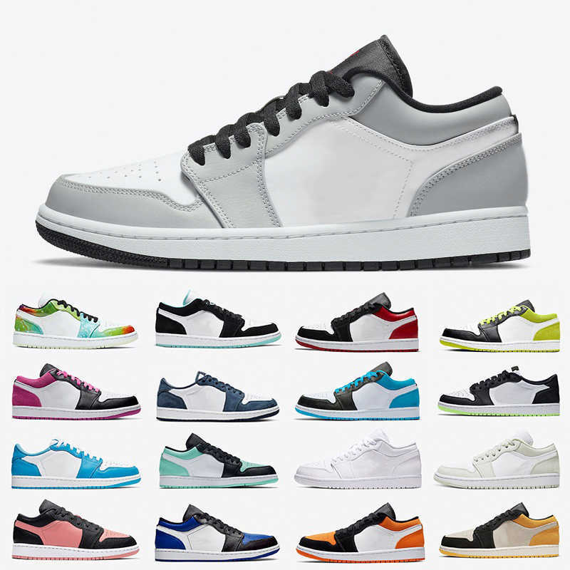 

Jumpman 1 low mens Basketball Shoes High Quality University Panda Laser Blue Orange Gold Washed Chicago 1s Court Purple Smoke Grey men women, Color#21