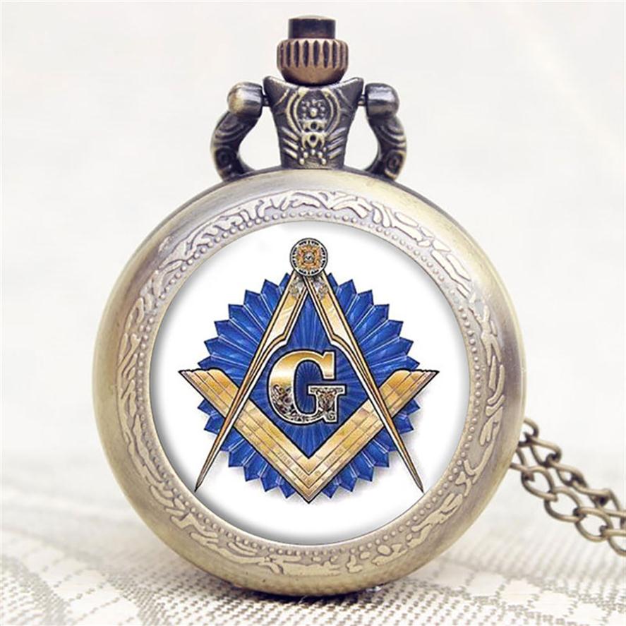 

Antique Masonic Watches mason masonry G Design Bronze Pocket Watch Men Women Analog Clock With Chain Necklace Gift276f