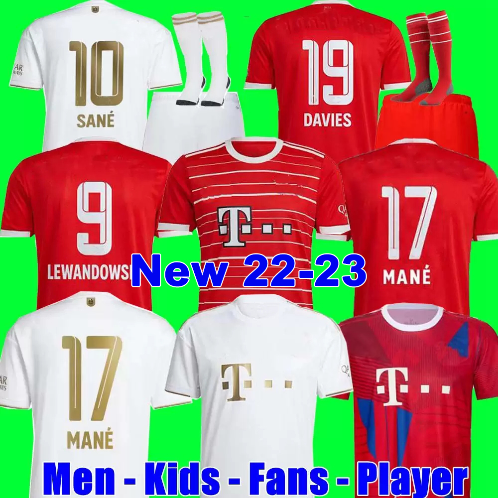 

LEWANDOWSKI soccer jerseys 21 22 23 SANE BAYERN MUNICH GORETZKA COMAN MULLER DAVIES KIMMICH football shirts Men Kids kit 2022 2023 uniforms TOPs, 22/23 men away
