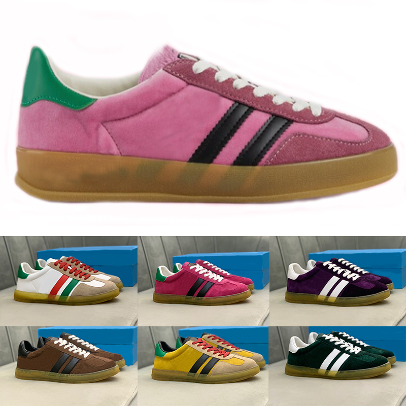 

2022SS Luxury Designer Men Women Casual Shoes Gazelle Sneakers Canvas Shoes black red green pink Patchwork Collaboration Size 35-45 with box, 19
