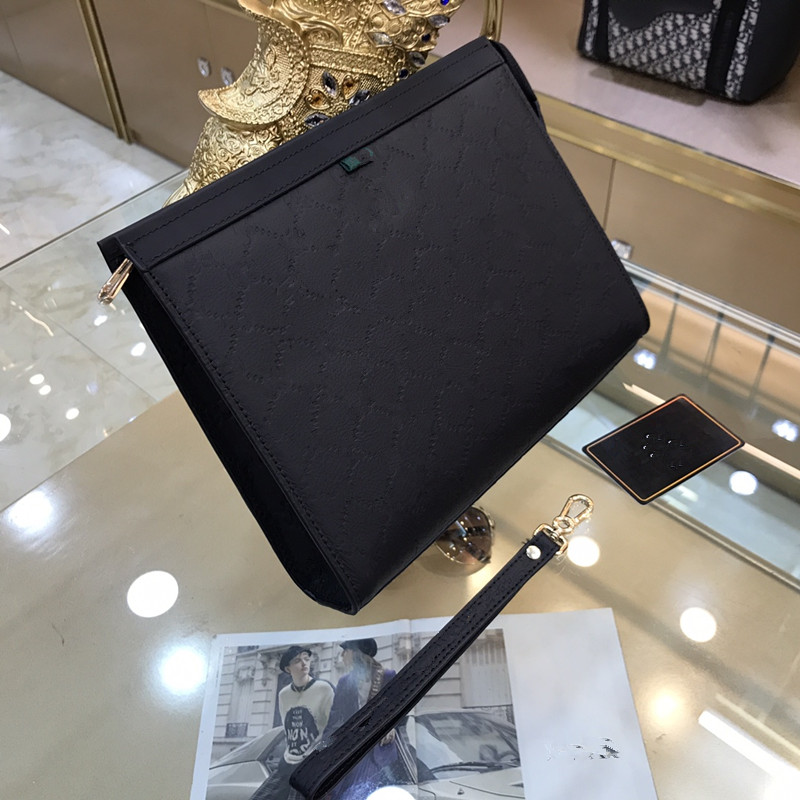 

New designer bag fashion European and American head layer double letter flower leather ladies wallet clutch bag change pai, 27-21-5.5 cm