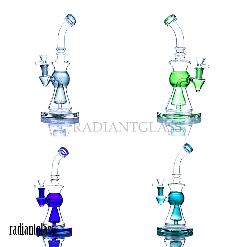 

Newest Percolator Glass Bong Hookahs 10 Inches Water Pipes 14mm Female Joint Oil Dab Rigs With 14mm Bowl