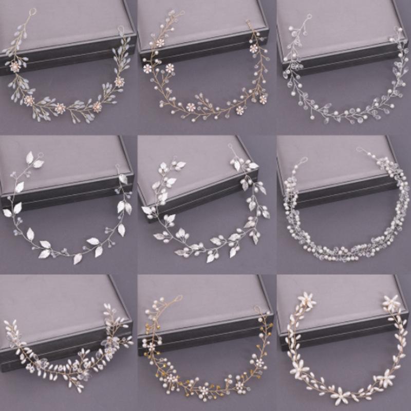 

Hair Clips & Barrettes Pearl Rhinestone Women Headband Wedding Accessories For Bride Tiara Jewelry Silver Color Hairband