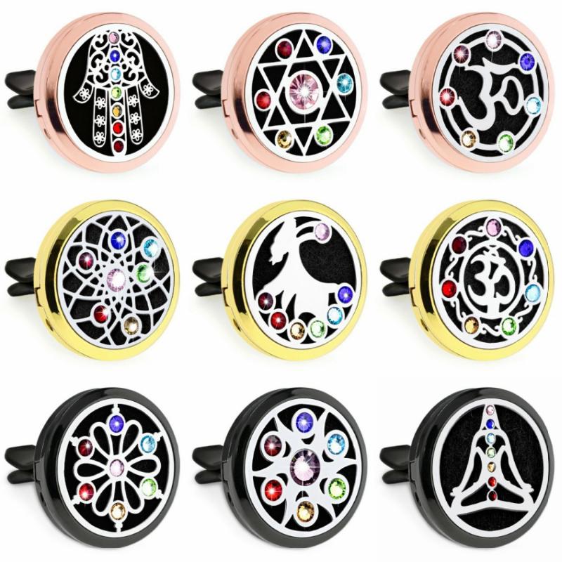 

Pendant Necklaces Lucky Hand 30mm Essential Oil Car Vent Clips Perfume Locket Diffuser Free 10PadsPendant