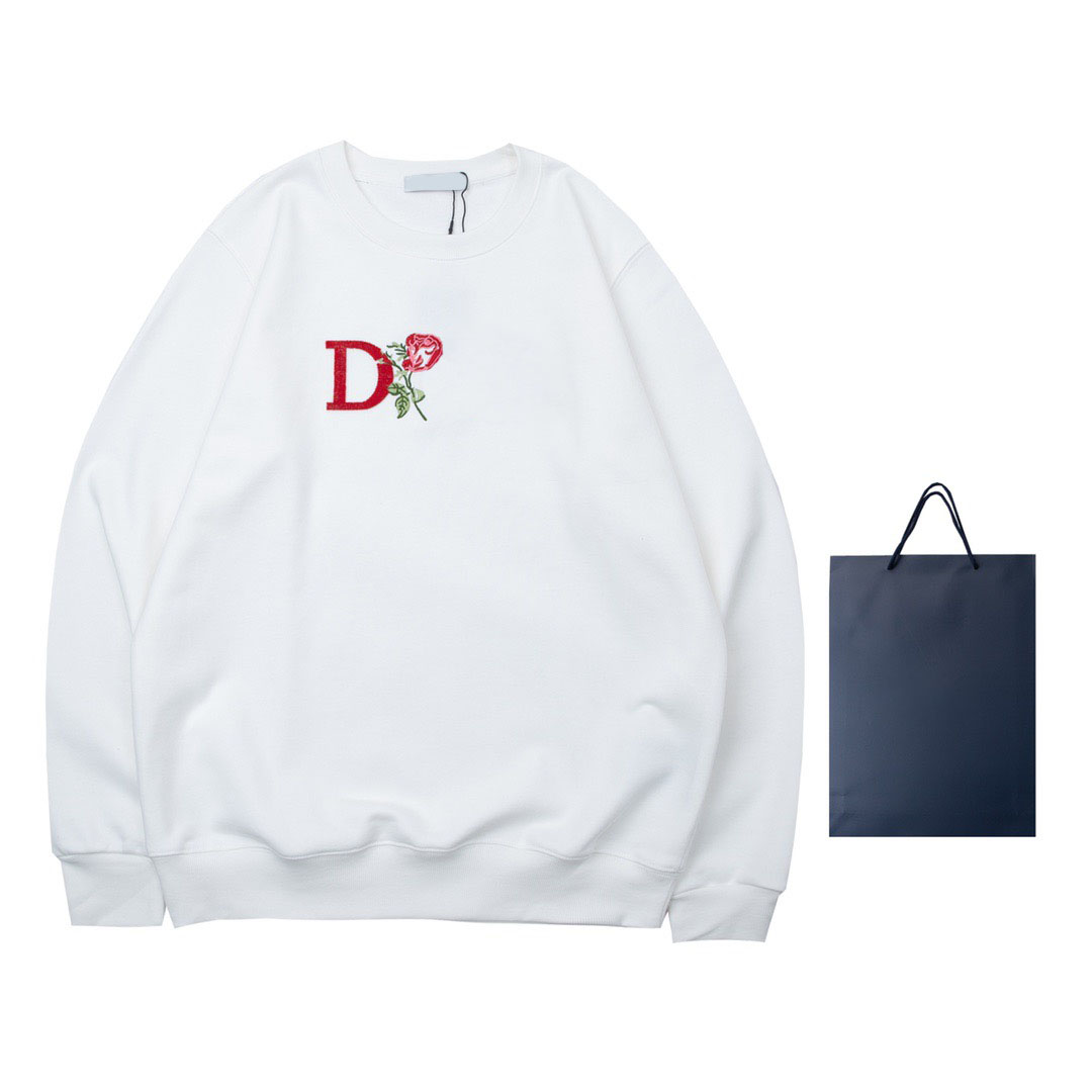 

New AOP jacquard letter knitted sweater in autumn / winter 2022acquard knitting machine e Custom jnlarged detail crew neck cotton r484RF66, White