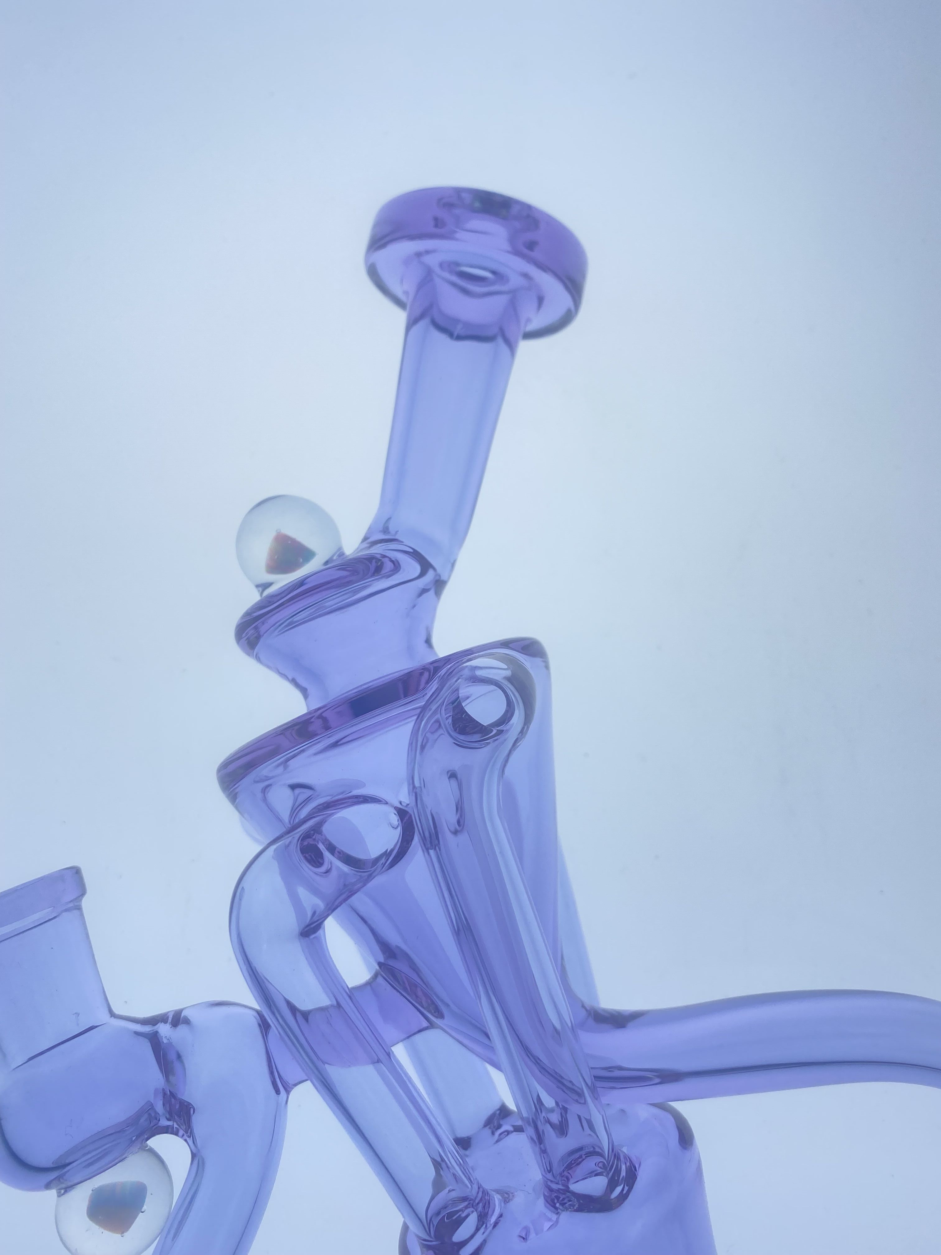 

Smoking Pipe recycle style purple cfl with a opal 14mm joint