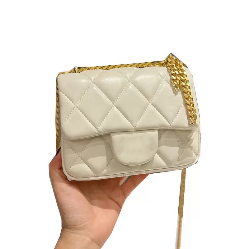 2022Ss Classic Mini flip calfskin enamel buckle amulet chain sachet bag quilted matelasse chain cross shoulder makeup bag luxury tassel Sacoche hand
