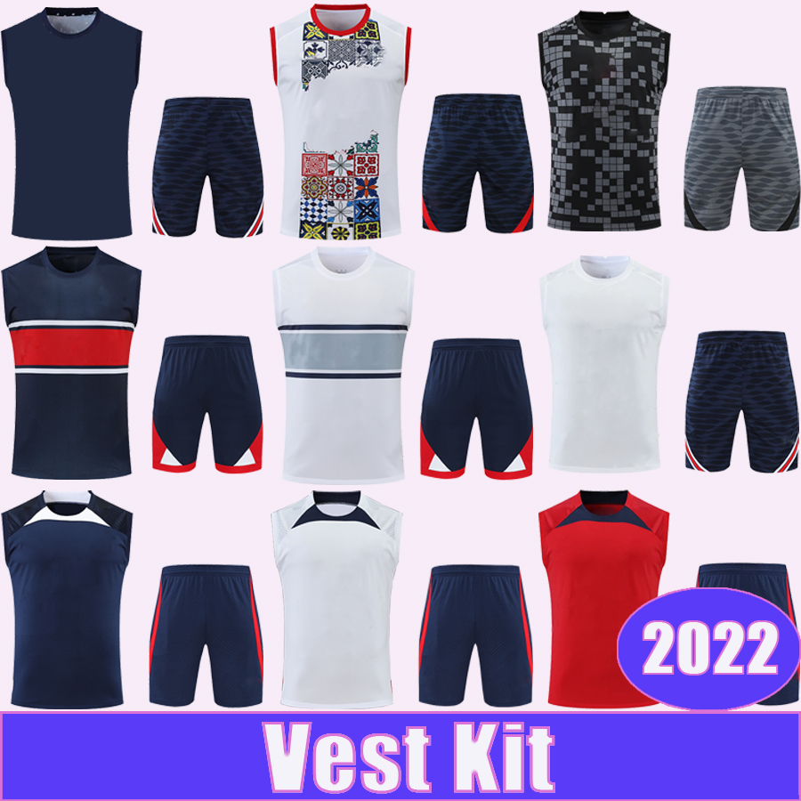 

2022 MBAPPE Training Wear Sleeveless Vest Kit Soccer Jerseys DI MARIA KIMPEMBE SERGIO RAMOS VERRATTI DRAXLER ICARDI Football Shirt Uniforms, 418g632 2022 red vest kit