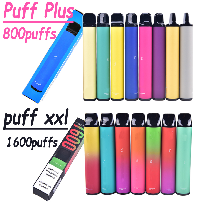 

Puff bar 800 1600 Puffs Plus XXL Disposable Vape E Cigarette Kit Pen Pod E Cigs Kits