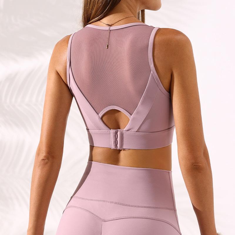 

Yoga Outfit Women Sport Bra Brassiere White Crop Top Woman Bras Tank Tops Mesh Back Breathable Underwear Ladies Bralette, Black