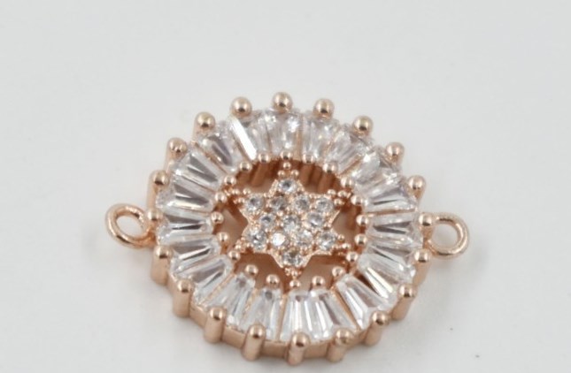 

15mm star crystal micro pave cz zircon cubic zirconia beads copper bracelet making silver gold black plated findings r87ue