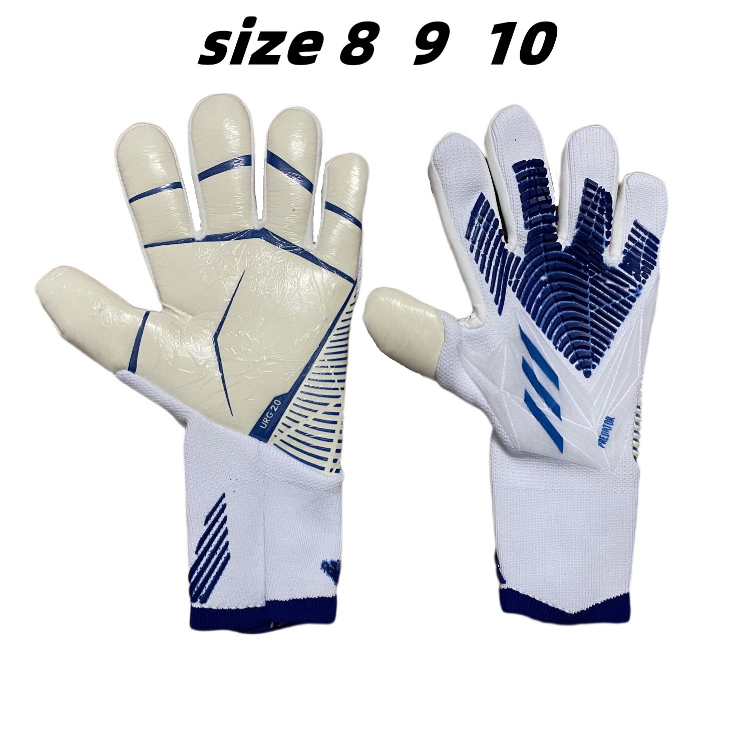 

2022 4MM new Men's Football Goalkeeper Gloves Thickened Full Latex Foam Professional Training No Finger Guards, Blue