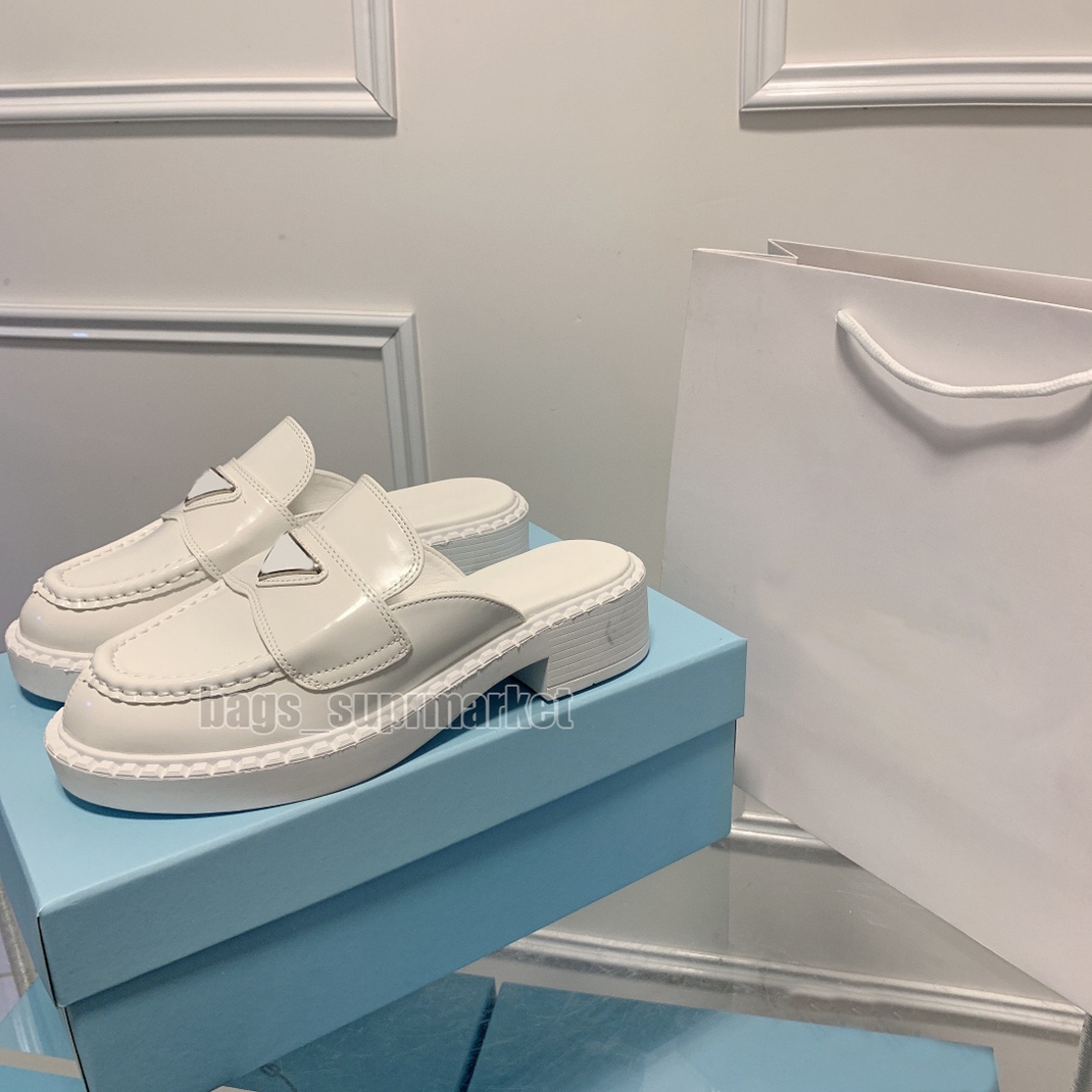 

summer slippers casual sandals dress shoes fashion designer luxury loafers letters shoes platform women leather size 35-40 high quality