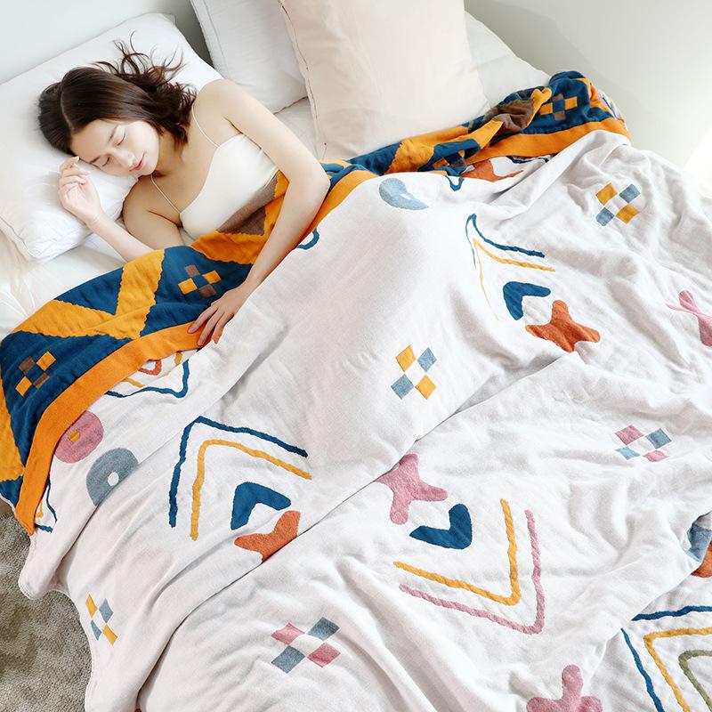 

Blankets Large King Queen Size Single Double Bed Bedspread Pure Cotton Sofa Cover Towel For Summer Muslin Girl Throw Blanket
