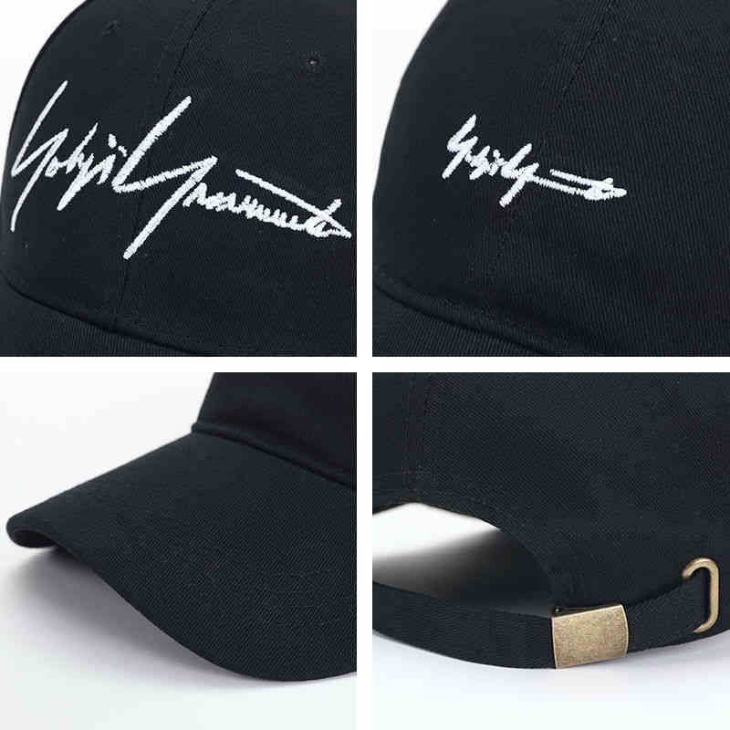 

Male Hat Yamamoto Yaosi Yohji Duck Tongue Hat Korean Trendy Baseball Cap Female Yamamoto Casual Female in Autumn and Winter UF2M, Black - large embroidery