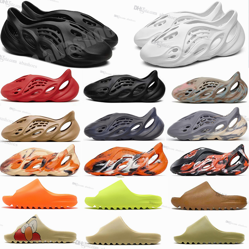 

2022 With Box Designer sandals men women runner Triple Black White Resin pattern slippers mens womens west slide slipper slides slider boost sliders shoes size 36-47, Others