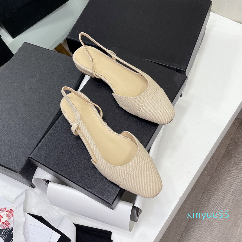 Sandales de marque de luxe pour femmes Top qualité classiques Designer sans lacet chaussures plates peu profondes pour sandales d'été en cuir vér
