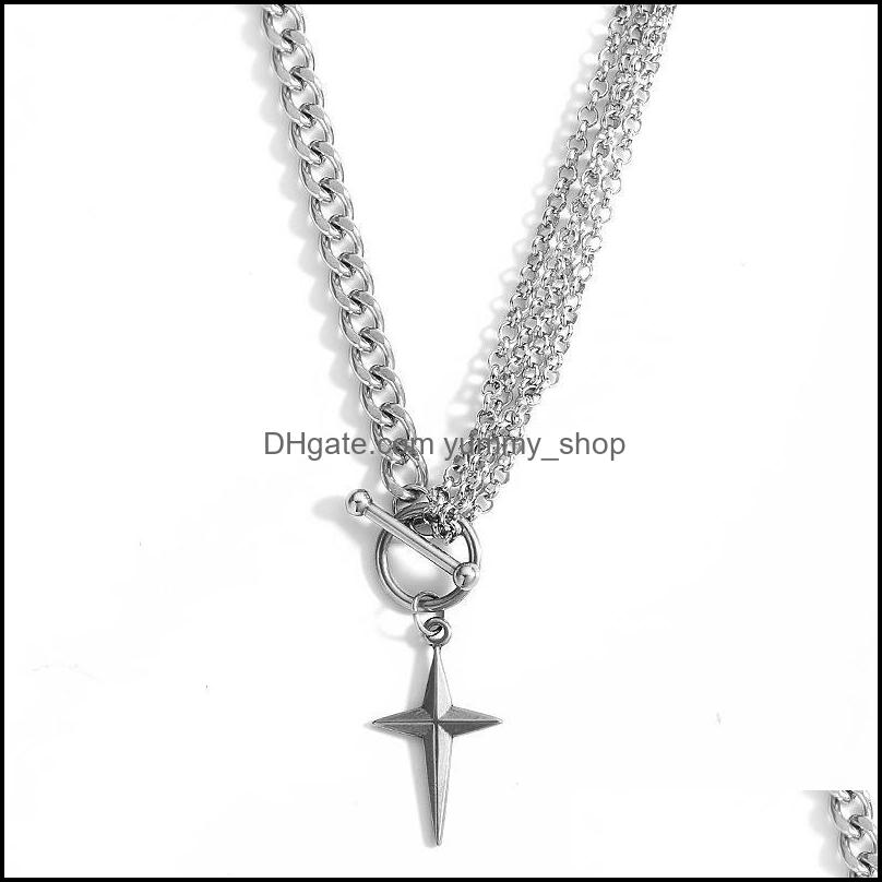 

Pendant Necklaces Pendants Jewelry Cool Punk Minimalist Cross Star For Men Women Design Hip Hop Dhn6E