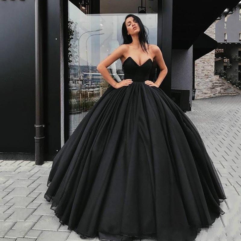 

Other Wedding Dresses Gothic Black Vintage Ball Gown Sweetheart Strapless Simple Vestido De Noiva Country Bridal Dress, Ivory