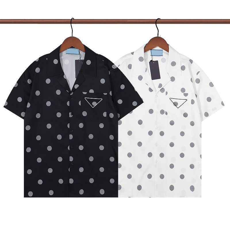 

2022ss Prada Sweatshirt Plus Size Sand Beach Classic Wave point shirts Summer New High Grade Cotton Printing Short Sleeve Round Graphic Tees, Extra shipping cost