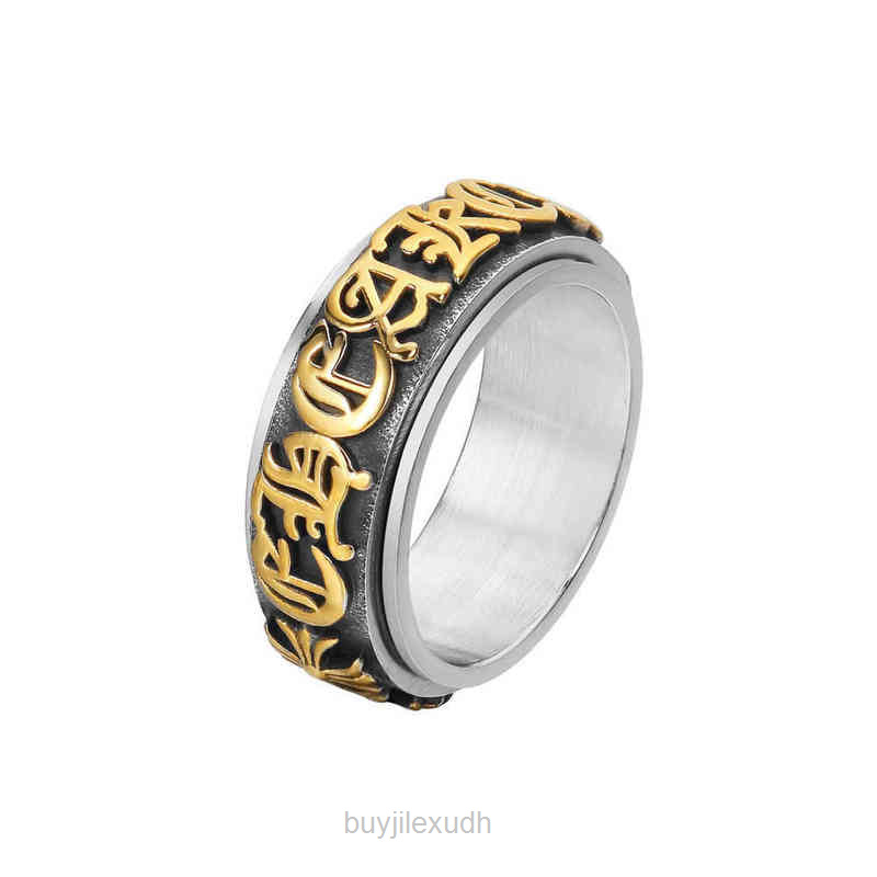 

New Designer Ch Ring Chrome Personalized Fashion Rotatable Stainless Steel Hearts Original Design Rings Luxury Brand Lover Gift A9w9