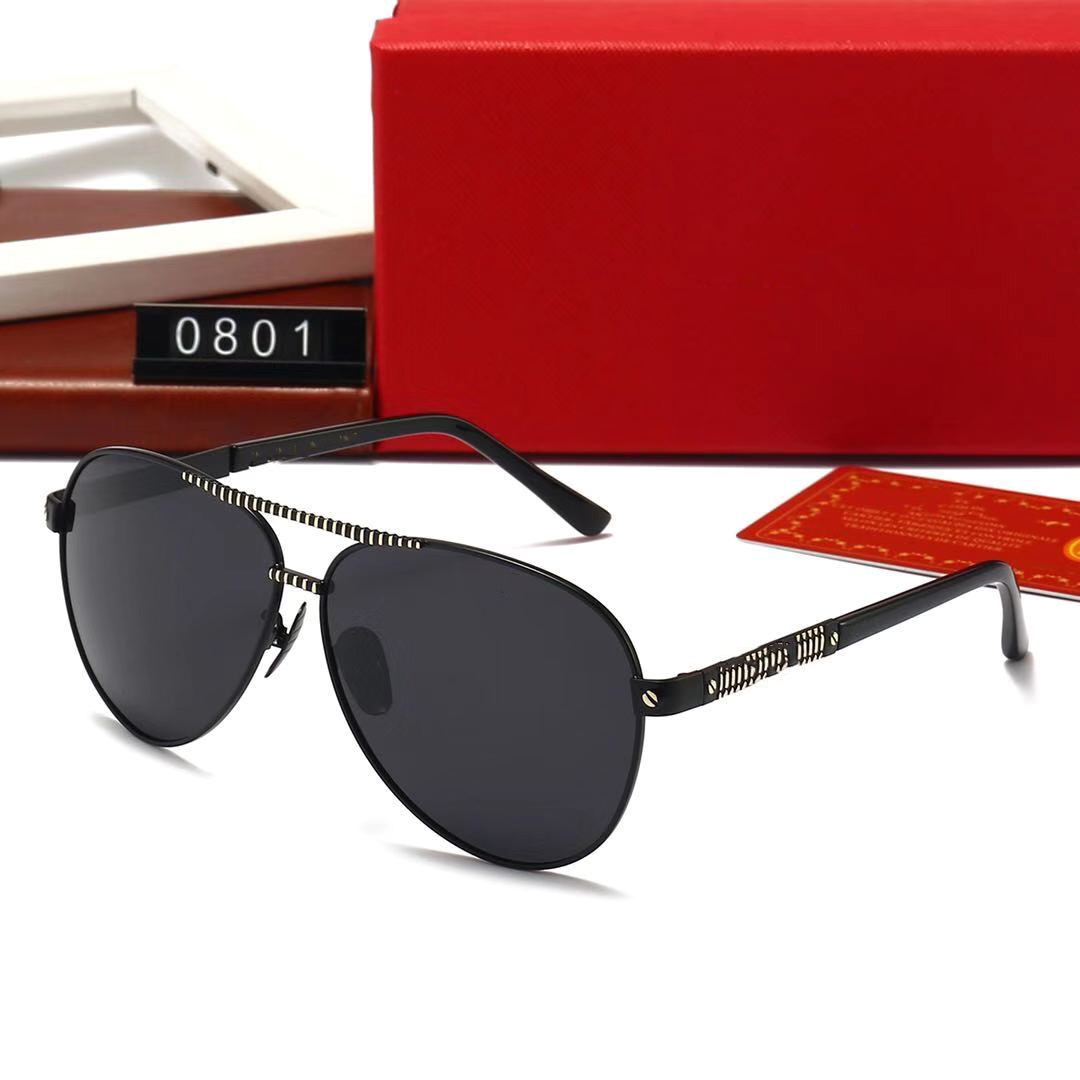 

2022 New Classic Polarized Sunglasses Female Designer 2022 Luxury Brand Alloy Metal Polaroid HD Tempered Glass Lens Sunglasses 0801