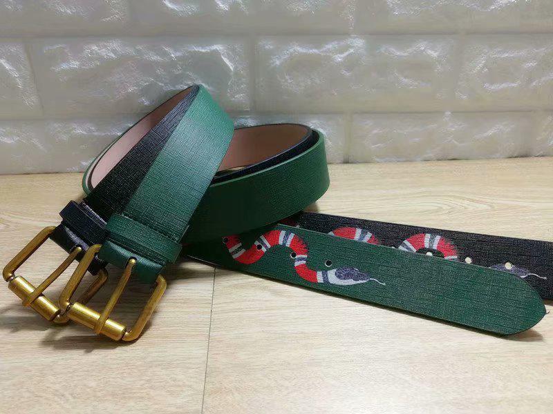 

Belts Unisex Womens Men Boy Split Leather Snake Printed Metal Buckled Wasit Band Jeans Pants Casual Belt Gift, Black