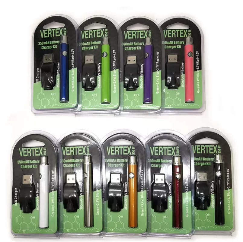 

Vertex Law Preheat Battery 350mAh VV Preheating 510 thread Batteries with USB Charger Kit Atomizers Oil Cartridges ecigs