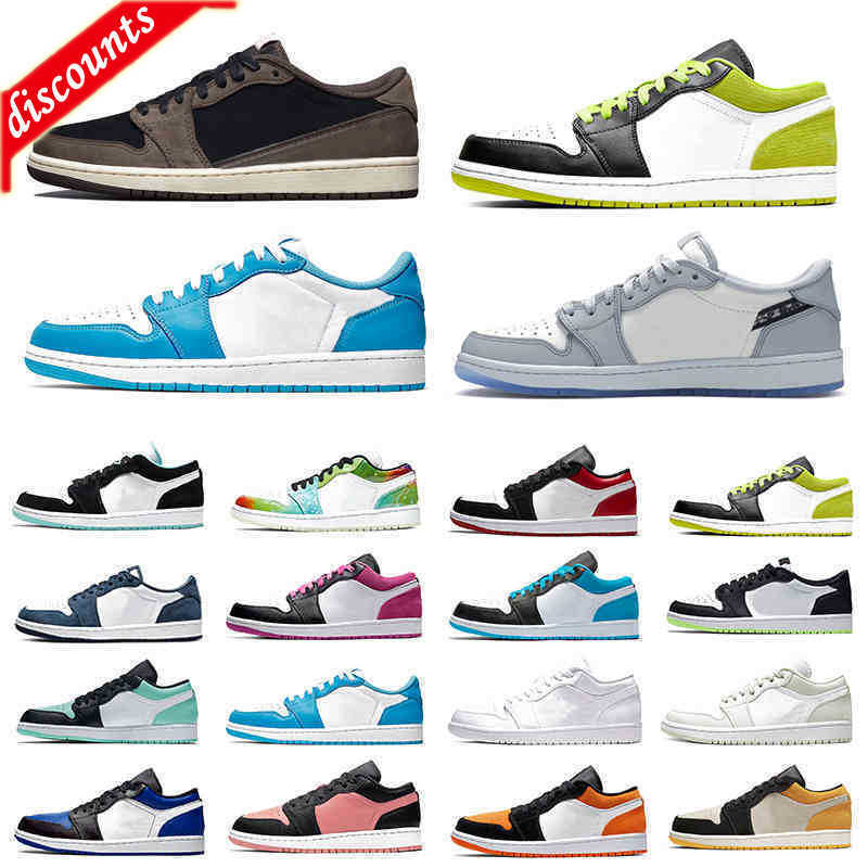 

Sandals Sandals 1 low Jumpman Mens Basketball shoes Black Cyber shattered Backboard UNC 1s Cactus Jack Bred Toe Men Women trainers Sports Sneakers 5.5-11..11, Color#17