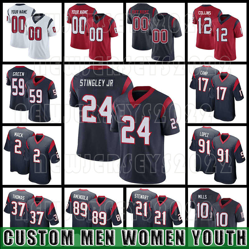 

24 Derek Stingley Jr Football 59 Kenyon Green Jerseys 10 Davis Mills 91 Roy Lopez 79 Jimmy Morrissey Texans''2 Marlon Mack 12 Nico Collins 17 Jalen Camp 3 Kyle Allen, Custom men(dezhouren)