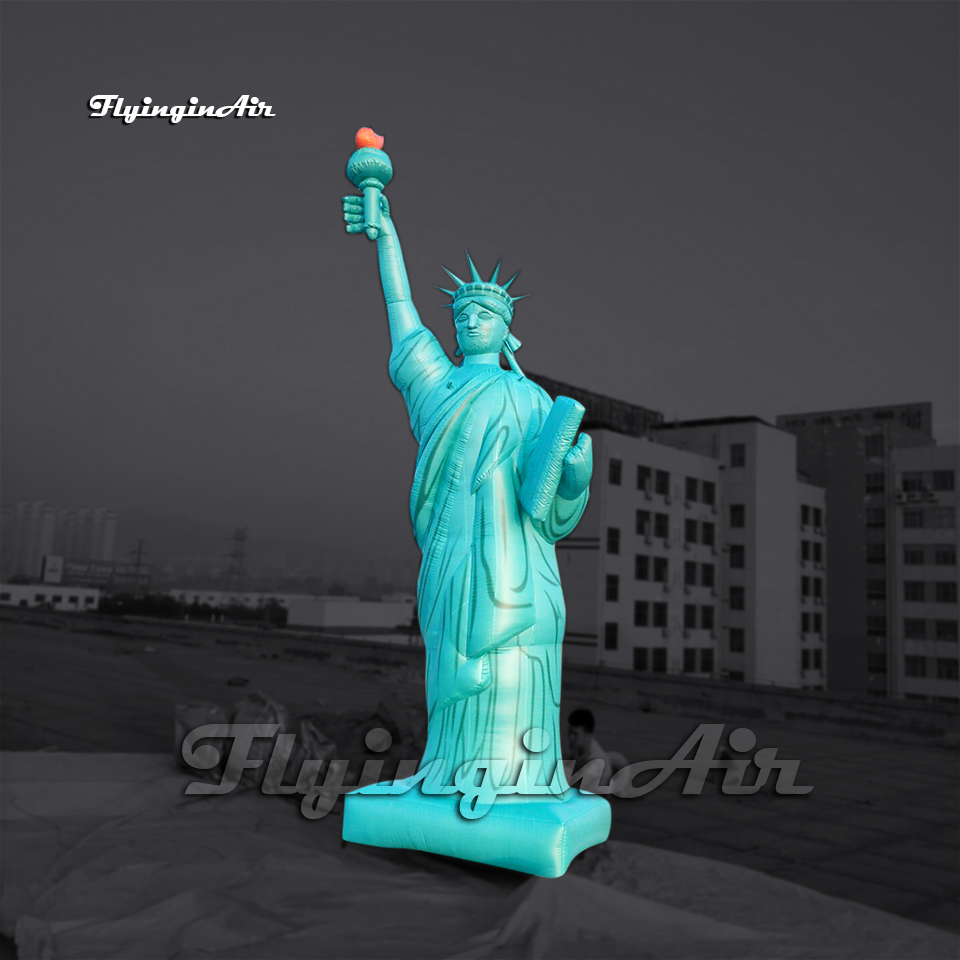 Customized Inflatable Statue Of Liberty 5m Simulated Air Blow Up Goddess Liberty Balloon Holding A Torch For Outdoor Event-image-771407312
