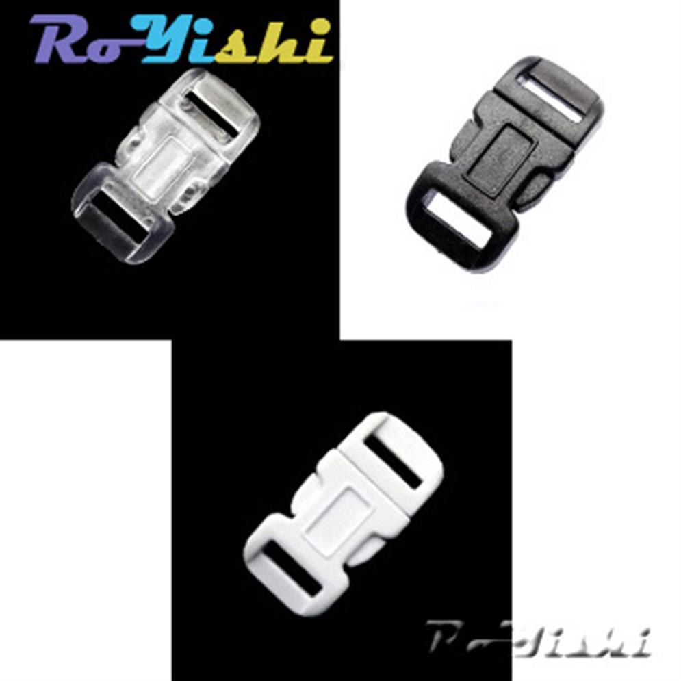 

100pcs lot 1 2 11mm Contoured Curved Side Release Plastic Buckles For Paracord Bracelet Mix Colors230e