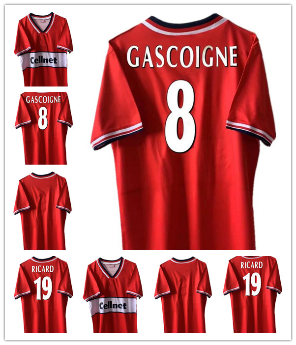 

97 98 Middlesbrough FC retro soccer jersey 1997 1998 Paul Merson Andy Townsend Paul Gascoigne Classic vintage football shirts camisetas de f