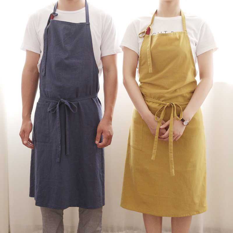 

Nordic winds cotton linen apron Adjustable baking cooking for chef kitchen s woman man bib Home Wear Y200103