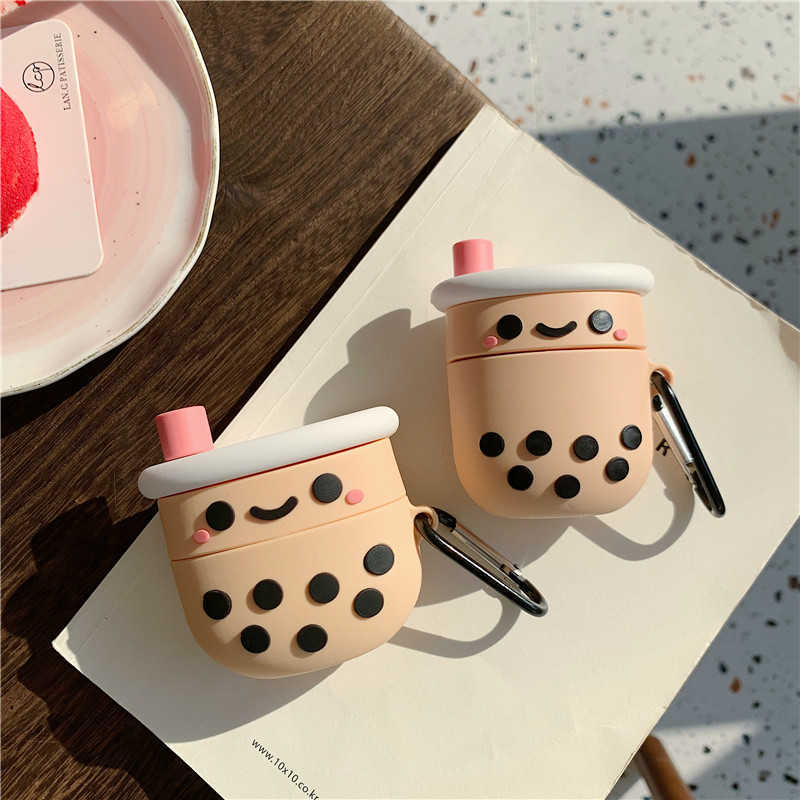 

3D Boba Tea Silicone Case for Appl Airpods 3/2/1 Case Bluetooth earphone protective cover for Air pods Pro Cases soft capa