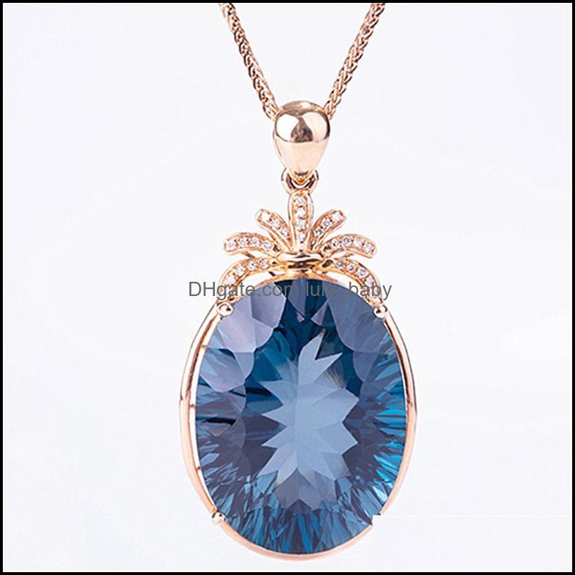 

Pendant Necklaces Crystal Necklace For Women Coconut Tree New Fine Jewelry 18K Gold Drop Delivery Baby Dhgam