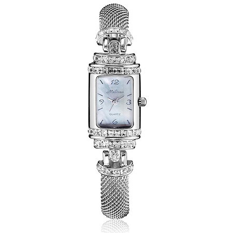 

Wristwatches Top Luxury Melissa Lady Women's Watch Elegant Rhinestone Fashion Hours Dress Bracelet Crystal Clock Girl Birthday Gift BoxW, Rose gold