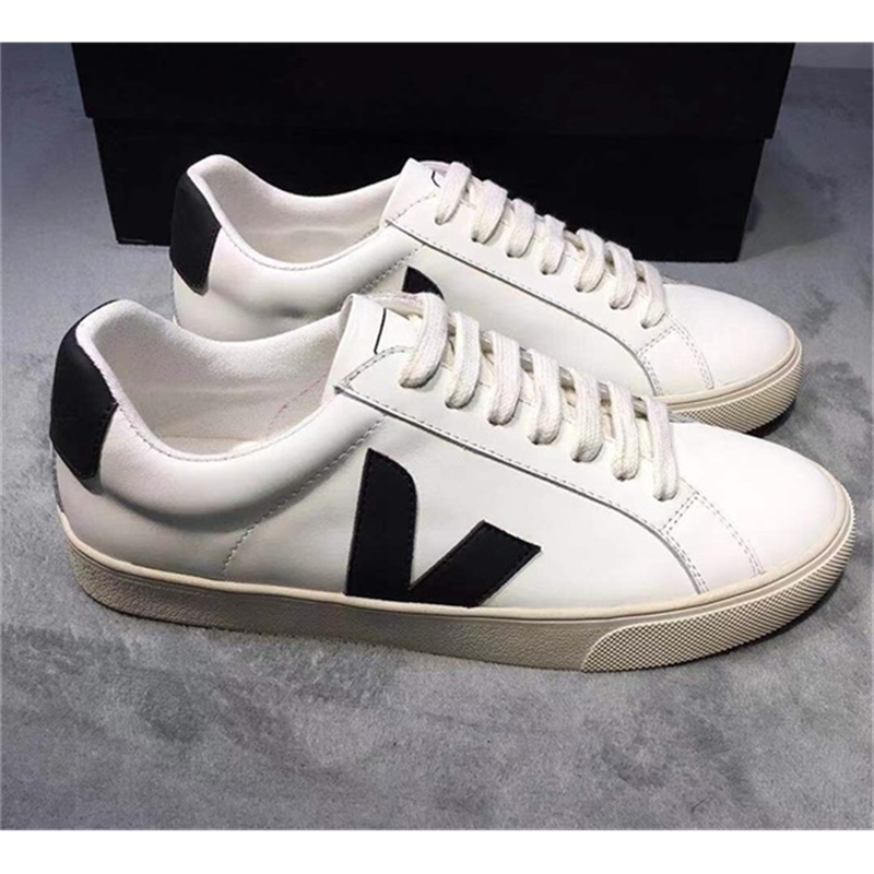 

Men Shoes Vintage V-10 Calfskin Trainers Veja Esplar Extra Sneakers Top Quality Women Leather Shoes Mesh Lace-up White Casual Shoes No33 Bo4z, Color 5